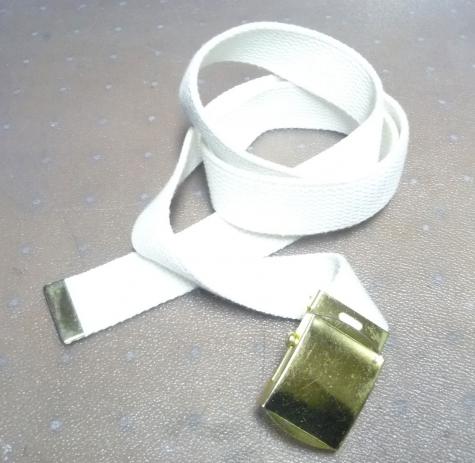 USA  NAVY WHITE WEBBING OFFICER BELT - Modern