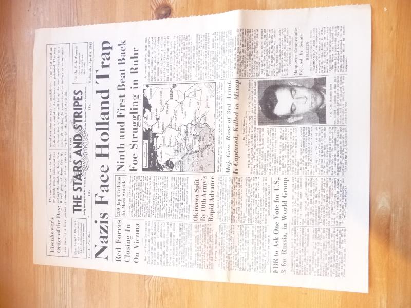USA WW2 REPRINT STARS & STRIPES NEWSPAPER