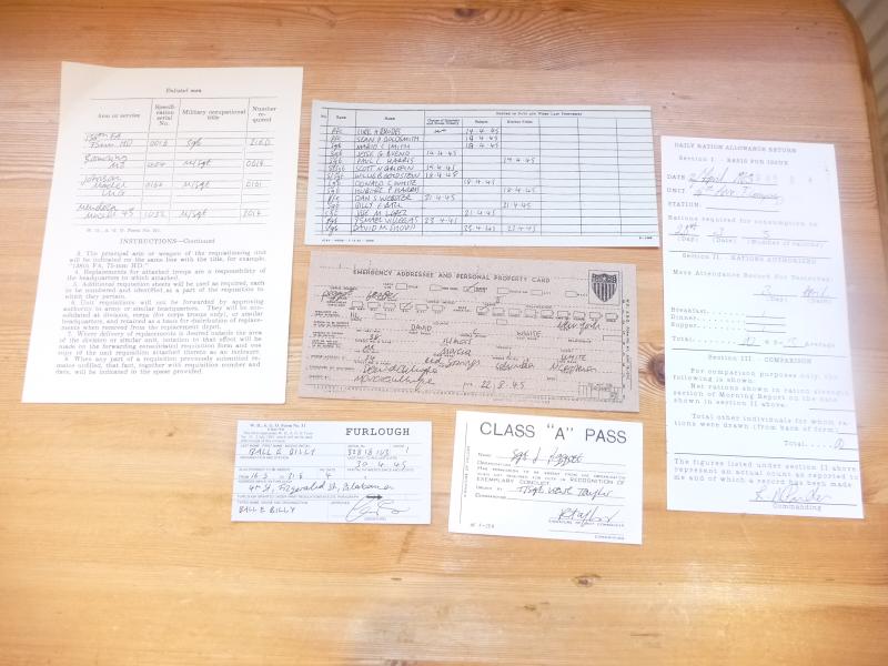 USA REPRINT OFFICIAL PAPERWORK - ARMY FORMS, PASSES ETC