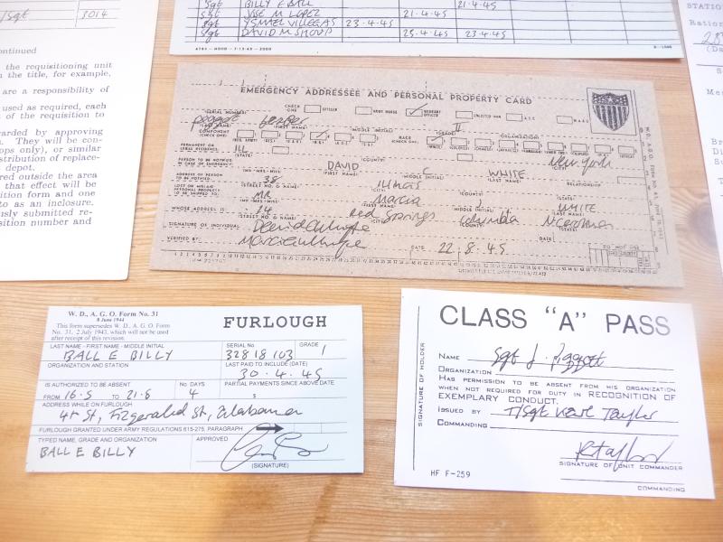 USA REPRINT OFFICIAL PAPERWORK - ARMY FORMS, PASSES ETC